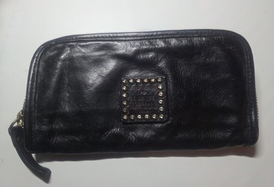 CAMPOMAGGI Vintage Studs Wallet Black Vera Pelle