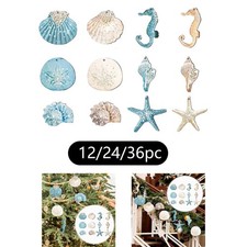 Beach Themed Christmas Ornaments Wooden Decorations Reusable Gifts Xmas Decor