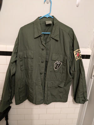 Rare Rolling Stones official license 2005 world tour army fatigue jacket 