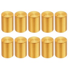 10pcs Potentiometer Knob Knurled Shaft Gold 6mm Shaft Dia. 10mmx15mm