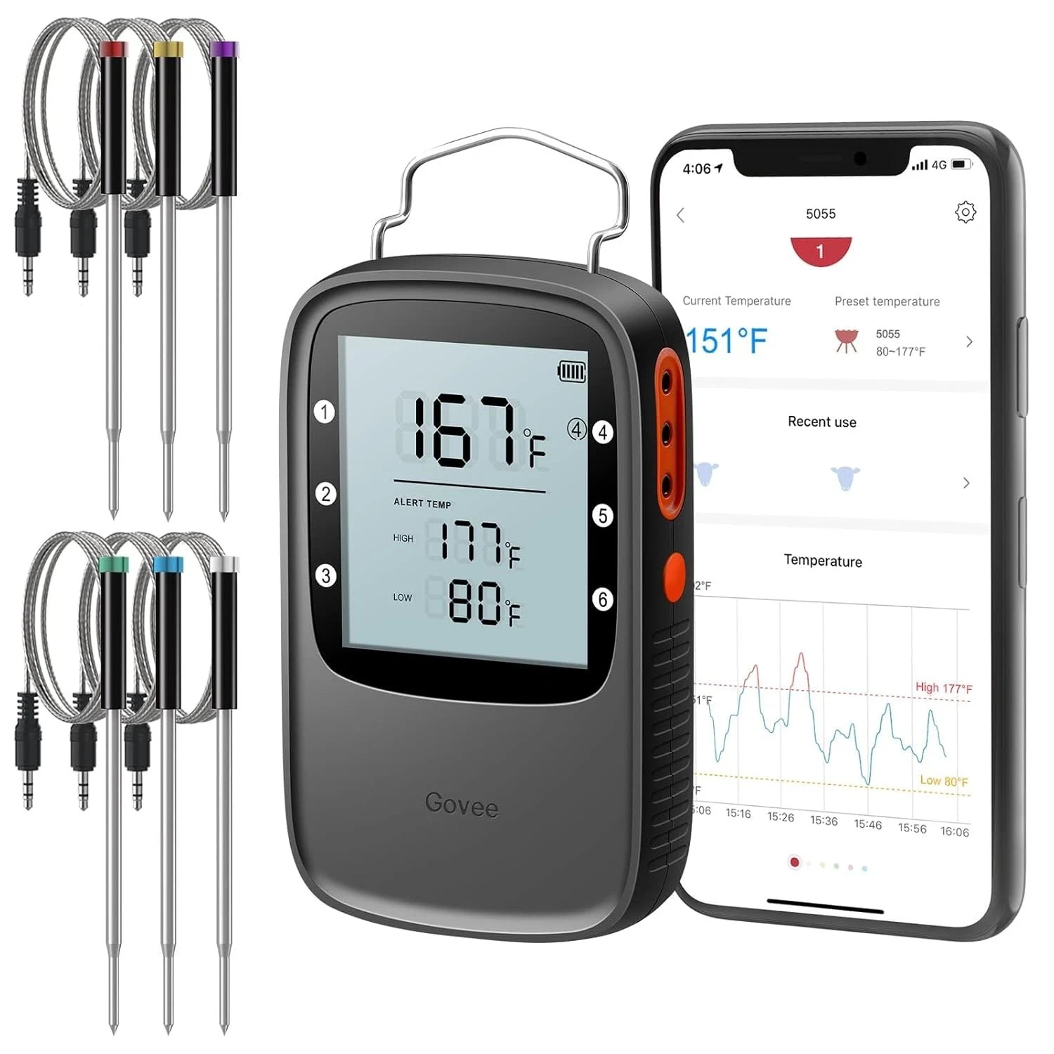 Govee Bluetooth Smart Digital Meat Thermometer with 6-Probes for Smoker Oven NEW
Opens in a new wind