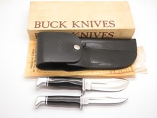 Vtg 1972 Inverted Buck 104 Twin Set 103 102 Sportsman Fixed Hunting Knife & Box