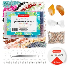 Incraftables 1000pcs Crystal Gemstone Chip Beads (24 Colors Natural Stone)