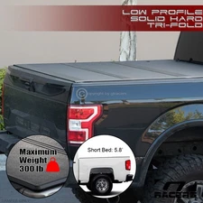 For 2014-2018 Silverado/Sierra 5.8' Lo Pro Aluminum Hard Tri Fold Tonneau Cover