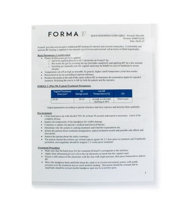 Forma V Quick Reference Guide - Forma V (Plus90) D0607223 2017 | eBay