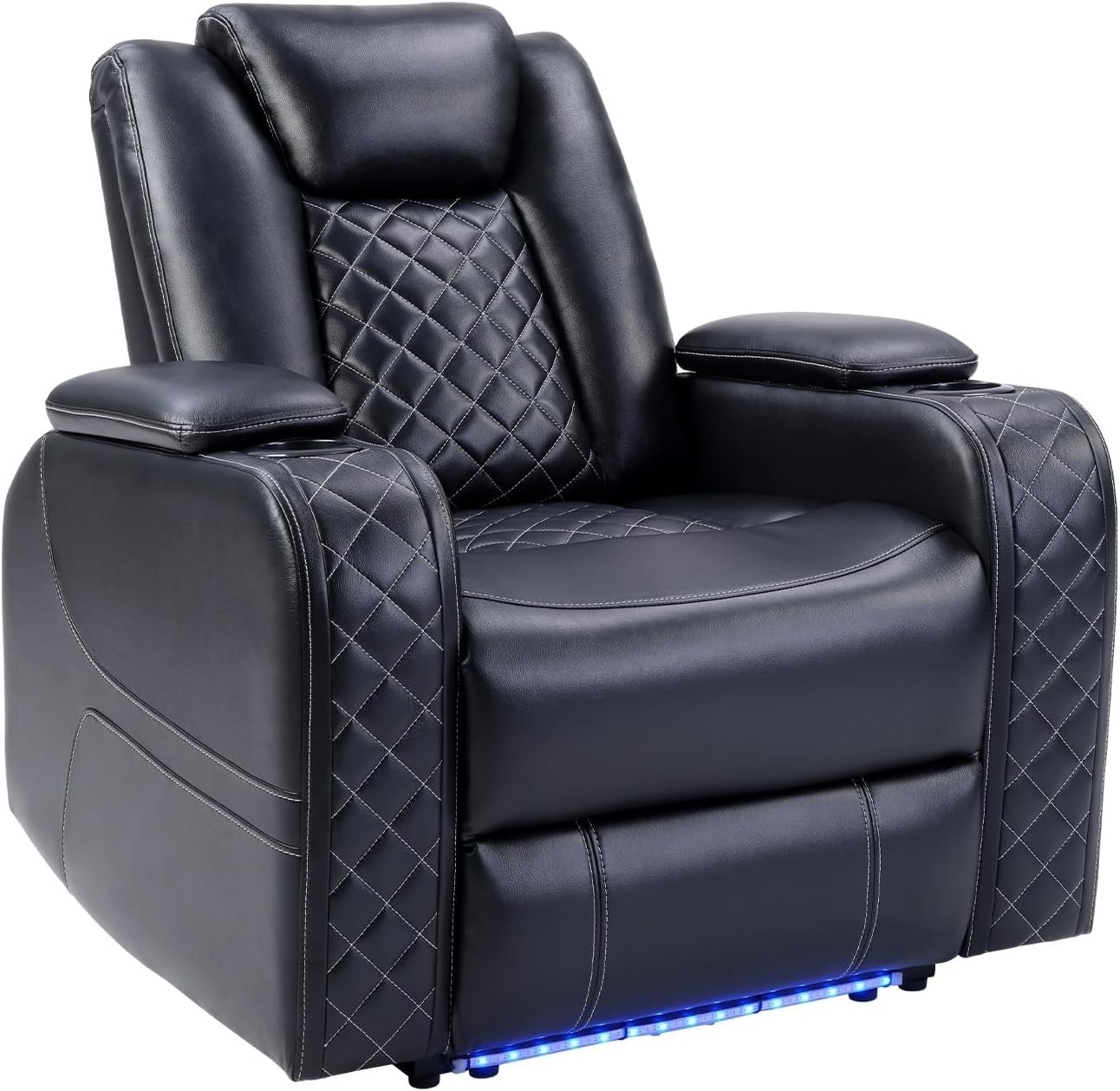EBELLO Electric Power Recliner Chair Faux Leather Home Theater Seat w/ USB Ports