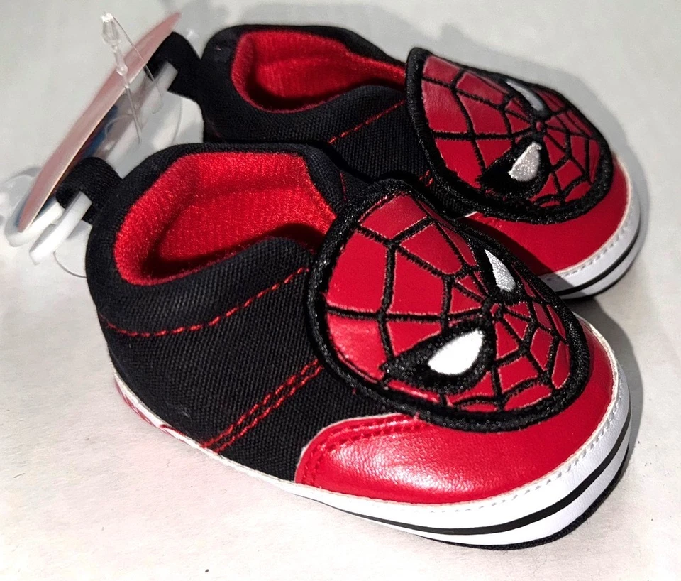 MARVEL Zapatos Bebé Rojo/Negro Motivo SPIDERMAN Talla 3-6 Meses Foto 2 de 3