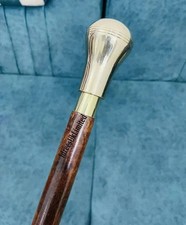 Handmade Victorian Wooden walking stick Brass handle Brown Shaft For Mother Gift