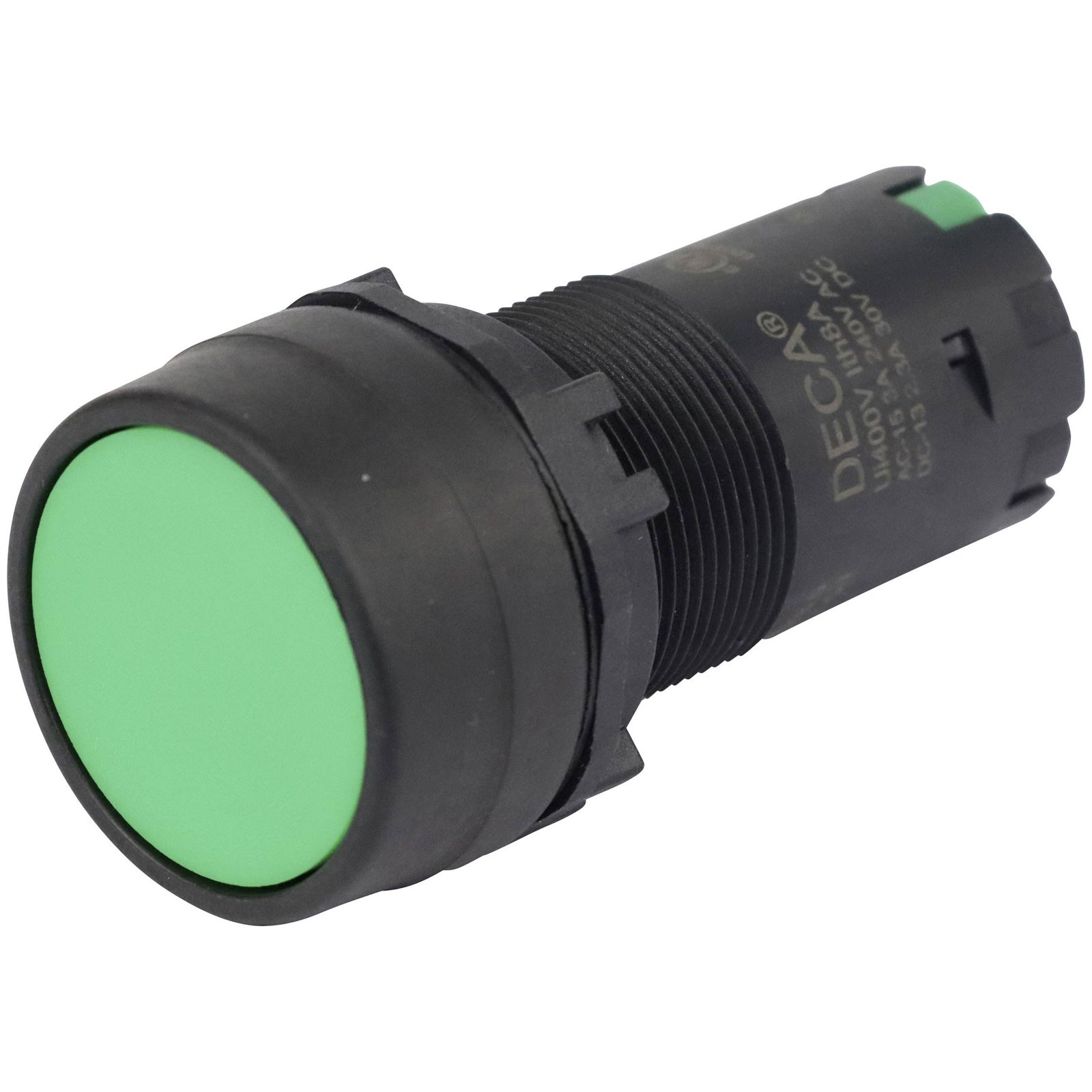 DECA Pushbutton Switch 400V 8A Green Momentary 1piece