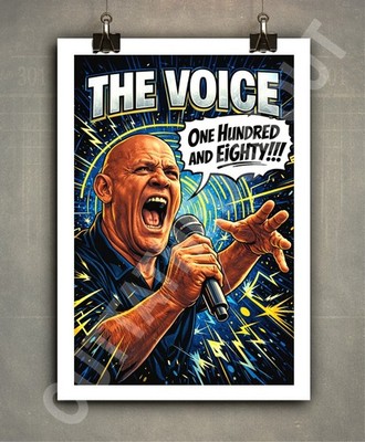 Darts A4 Druck - The Voice Comic Wandbild - Hundertachtzig