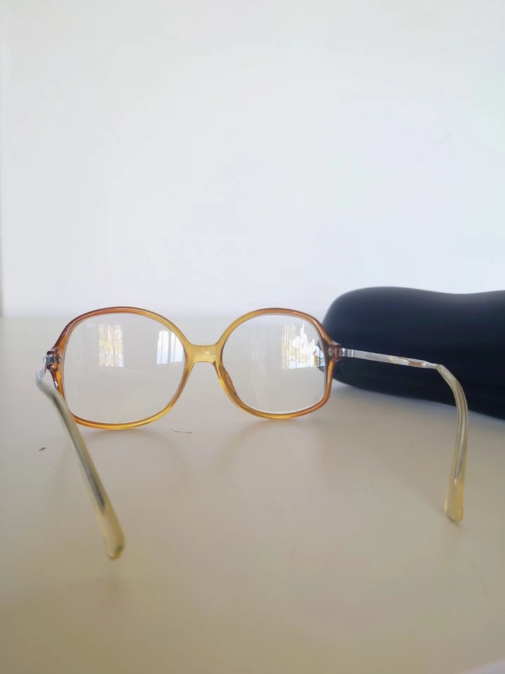 Monturas de gafas vintage vienales de gran tamaño años 70 ámbar tortuga Austria Foto 2 de 4