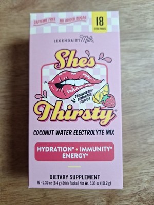 Legendairy Milk She's Thirsty Coconut Water Electrolyte Mix 18-Pack Strawberry L