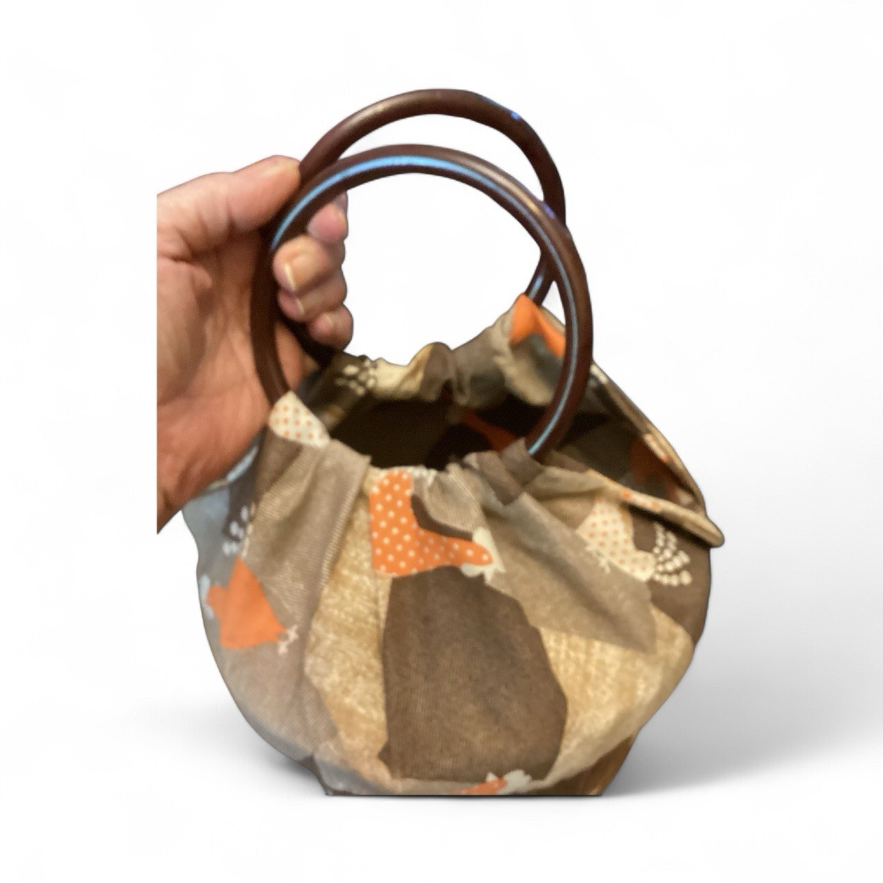 Susie Lee Basket Fabric Chicken Purse East Texas Handbag Co 70s Lucite Handles thumbnail 9