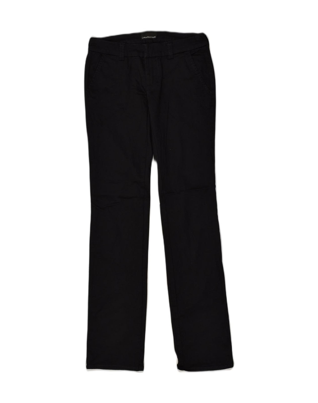CALVIN KLEIN Womens Slim Chino Trousers W29 L31 Black AP04