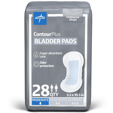 Medline Contourplus Bladder Control Incontinence Pads, Moderate Absorbency, 5.5"