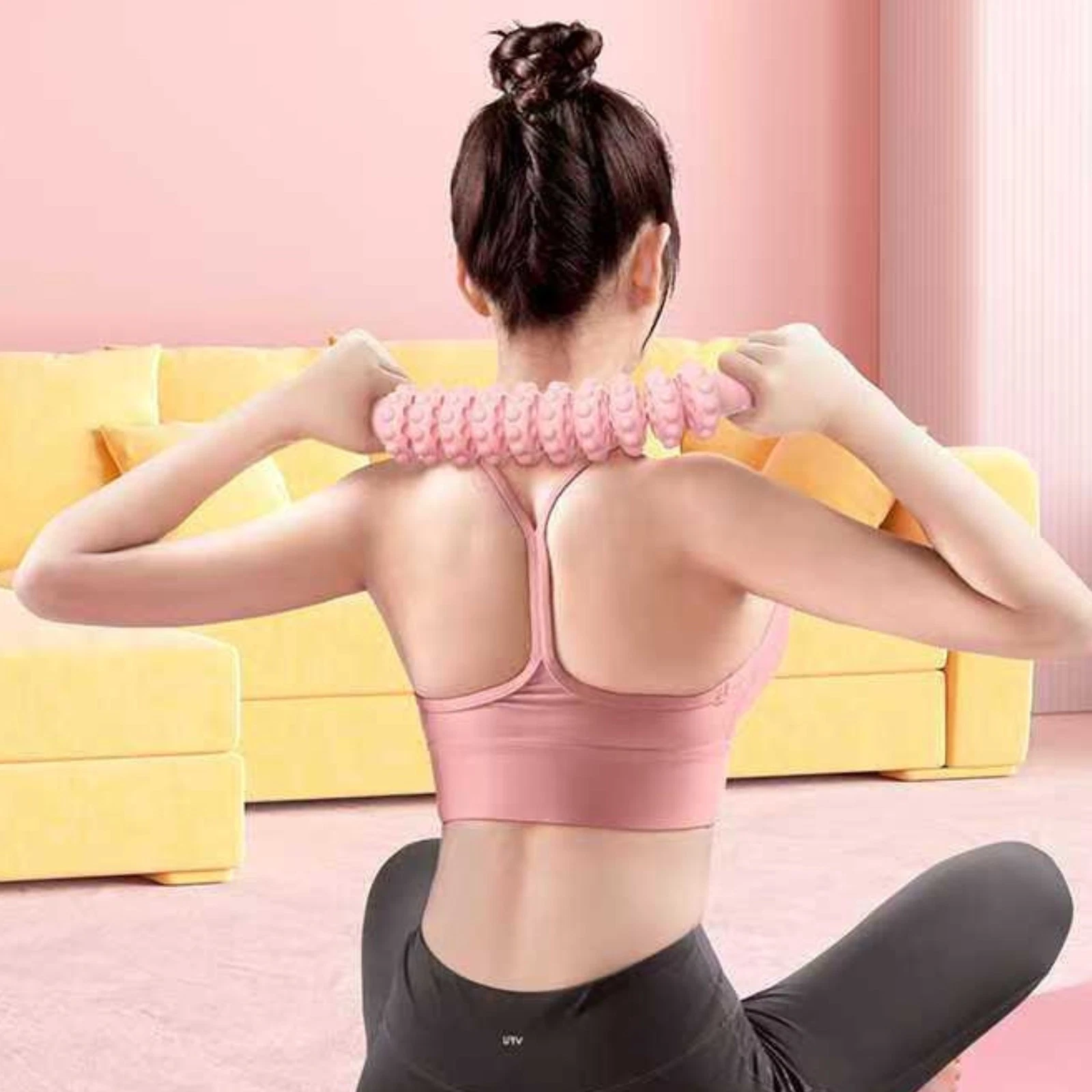 Ridged Massage Stick Shiny Plastic Muscle Relief Portable