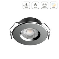 Led Einbaustrahler IP65 Cct 6W Ausschnitt Ø68Mm 40° Dimmbar - Abdeckring: Silber