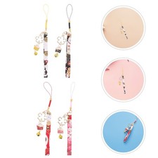 4 Pcs Good Luck Keychain Pendant Accessories Cat Cell Phone Charm