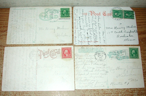 MIXED LOT OF 14 ANTIQUE TOPOGRAPHICAL POSTCARDS FROM 1908-1919 - Afbeelding 5 van 9