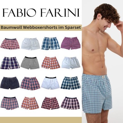 Fabio Farini - Multipack Boxershorts Webboxer Herren Unterhose Baumwolle 4/8/12