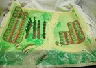 Vintage Farm Marx Playset Farm Layout Mat & Vegetable Rows and Plants