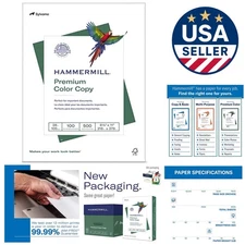 500 Sheets of 28 lb Color Copy Paper - 100 Bright, Perfect for Presentations