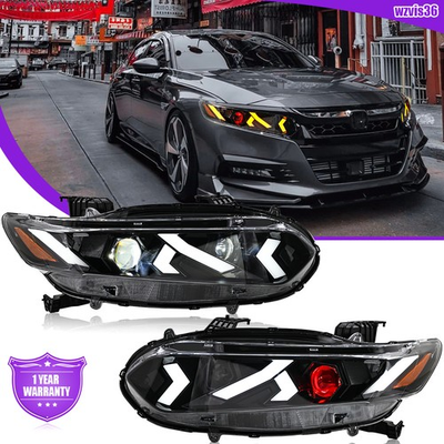 #ad #ad 2PCS Red Devil Eye LED Projector Headlight For Honda Accord 2018 2022 Front Lamp $558.00