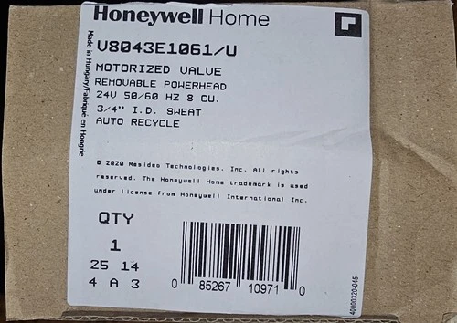 🔥 Honeywell Home V8043E1061/U Motorized Valve 24V 3/4″ Id Sweat BRAND NEW! 🔥