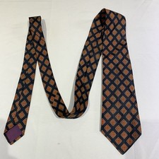 Bert Pulitzer Mens Neck Tie Navy Blue Diamond 57.5  Long 4  Wide