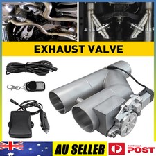 3in Electric 7.6cm Exhaust Y-Pipe Valve Dual-Valve Tip Pipe New Set w/ 2 Harness