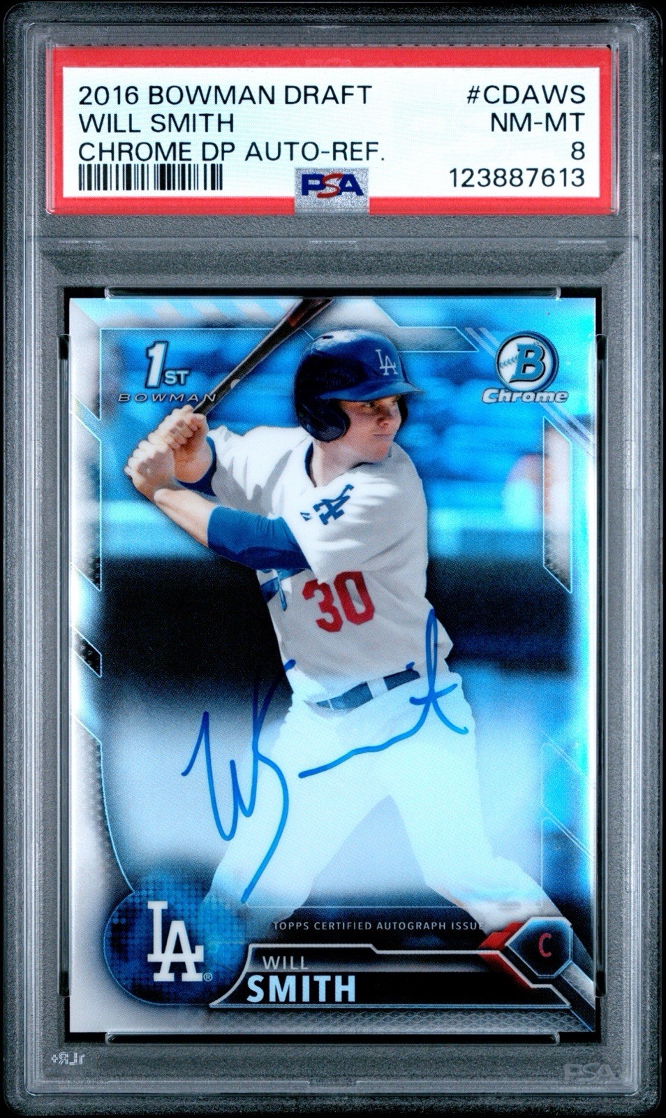 2016 Bowman Draft - Will Smith #CDAWS 1st Chrome Refractor Auto /499 PSA 8