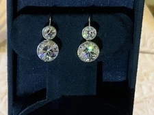 Jennifer Miller Round 100 Facet Diamonique Drop Earrings Approximately 10 Karats