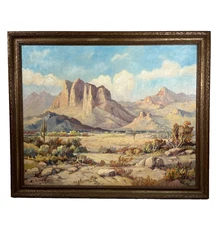 GODFREY VESELY PLEIN AIR IMPRESSIONIST ARIZONA DESERT LANDSCAPE OIL PAINTING