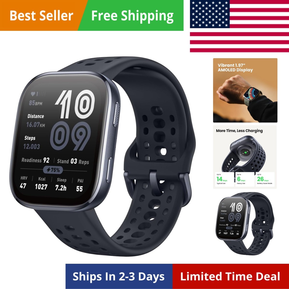 Gps Amazfit Bip S Display Amazfit Bip S Smartwatch Carbon Black YOHO