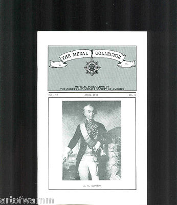 MEDAL COLLECTOR  Vol  40   #  4    1989 (  OMSA Journal ) 
