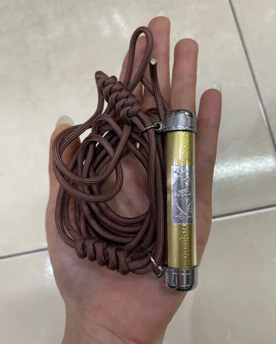 Cintura Takrut Mantra Oro Plata Placa Talismán Takrud Buda Tailandés Amuleto - Imagen 2 de 2