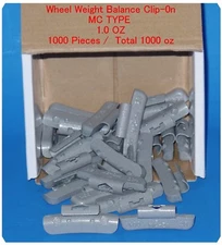 Wholesale 1000 Pcs CLIP-ON WHEEL WEIGHT BALANCE 1.00 1oz MC Type Total 1000oz