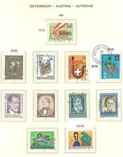 Austria K75 used 1981 11v Persons old Telephone Children Stamp Frog