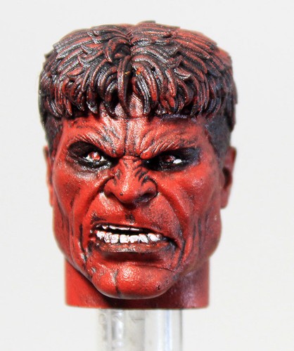 Custom 3D Painted Red Hulk Head for MEGO WGSH 8” Type S Action Figures-Marvel