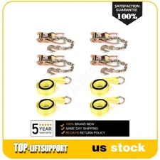 Lasso Wheel Ratchet Straps with Chain Car Flatbed Tie Down Kit Set/4