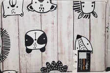 ANTI-FATIGUE PVC COMFORT KITCHEN FLOOR MAT (16" x 24") BLACK & WHITE DOG FACES