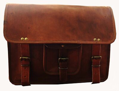 Men's Real Vintage Leather Messenger Business Laptop Briefcase Satchel Bag
