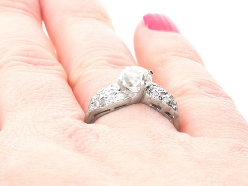 Antik Vintage 2,70 Ct Altschliff Diamant 15k Weißgold Platin Set Twist Ring - Bild 9 von 12