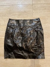 Express Design Studio Black Geniune Leather Skirt Size 4
