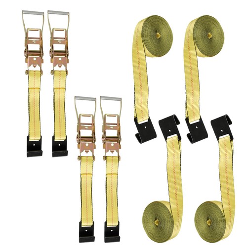 Flat Hook Ratchet Straps,4 Pack Heavy Duty Tie Down Straps 2" x 27' Weather New - Picture 2 of 12