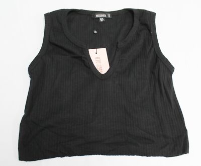 Missguided Women's Notch Neck Sleeveless Crop Top JL3 Black Size US:8 UK:12 NWT