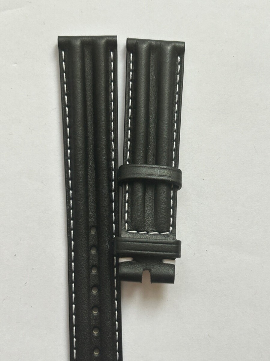 時計 Dee 18mm OMEGA Vintage Watch Strap 100% Original OMEGA 18MM x 16MM Leather Band Strap Black NEW