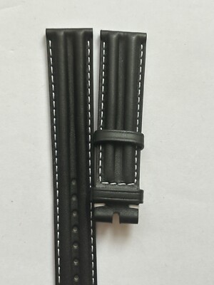 100% Original OMEGA 18MM x 16MM Leather Band Strap Black NEW