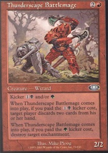 MTG-1x-Damaged, English-Thunderscape Battlemage - Foil-Planeshift - Picture 1 of 1