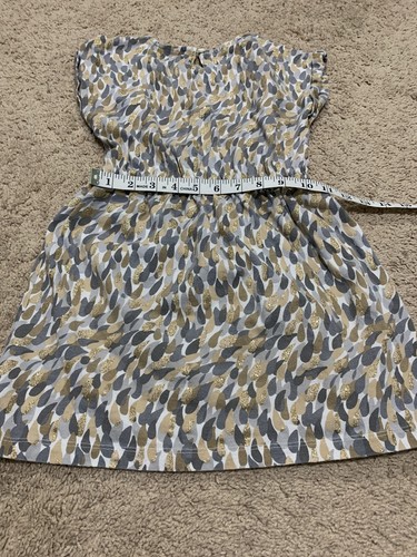Girls 6X Gymboree Dress Gray and Gold Tear Drop Pattern Bow at Waist Dress - Picture 4 of 6